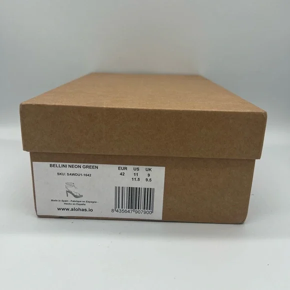 ALOHAS Bellini Neon Green Heeled Lace Up Sandals New - Picture 10 of 11